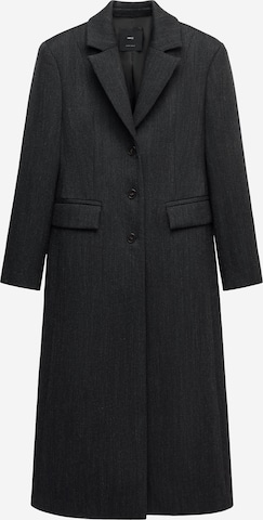 MANGO Between-seasons coat in Black: front