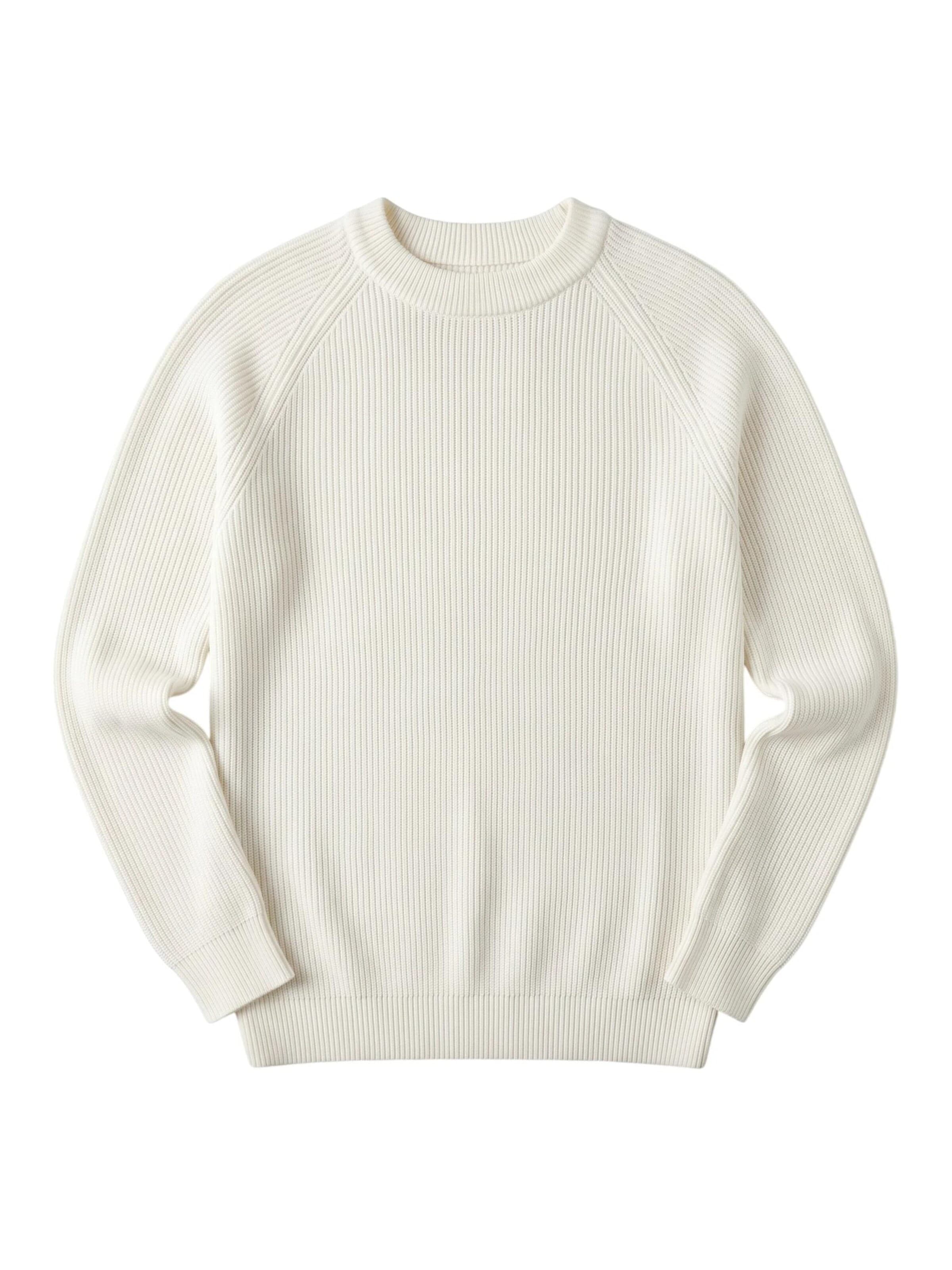 Kleidermafia Sweater 'Slim Fit Thin Knit Sweater - Ecru' in Beige: front