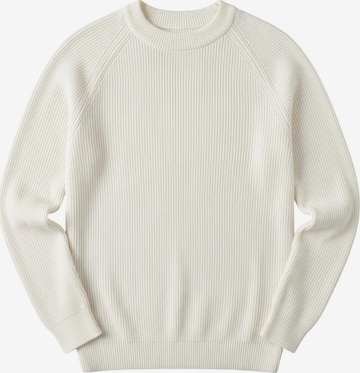 Pull-over 'Slim Fit Thin Knit Sweater - Ecru' Kleidermafia en beige : devant