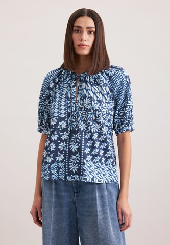 SEIDENSTICKER Blouse 'Schwarze Rose' in Blauw: voorkant