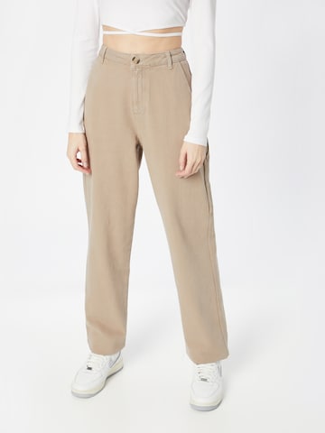 Loosefit Pantalon Nasty Gal en marron : devant