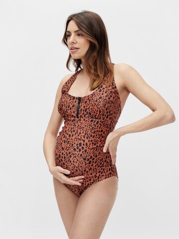 MAMALICIOUS Swimsuit 'Limbo' in Brown: front