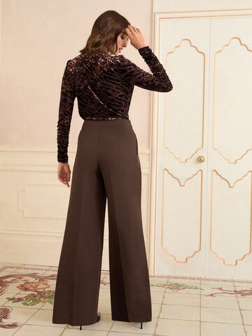 love & roses Широкий Плиссированные брюки в Коричневый