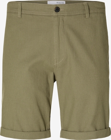 Coupe slim Pantalon chino 'LUTON' SELECTED HOMME en vert : devant