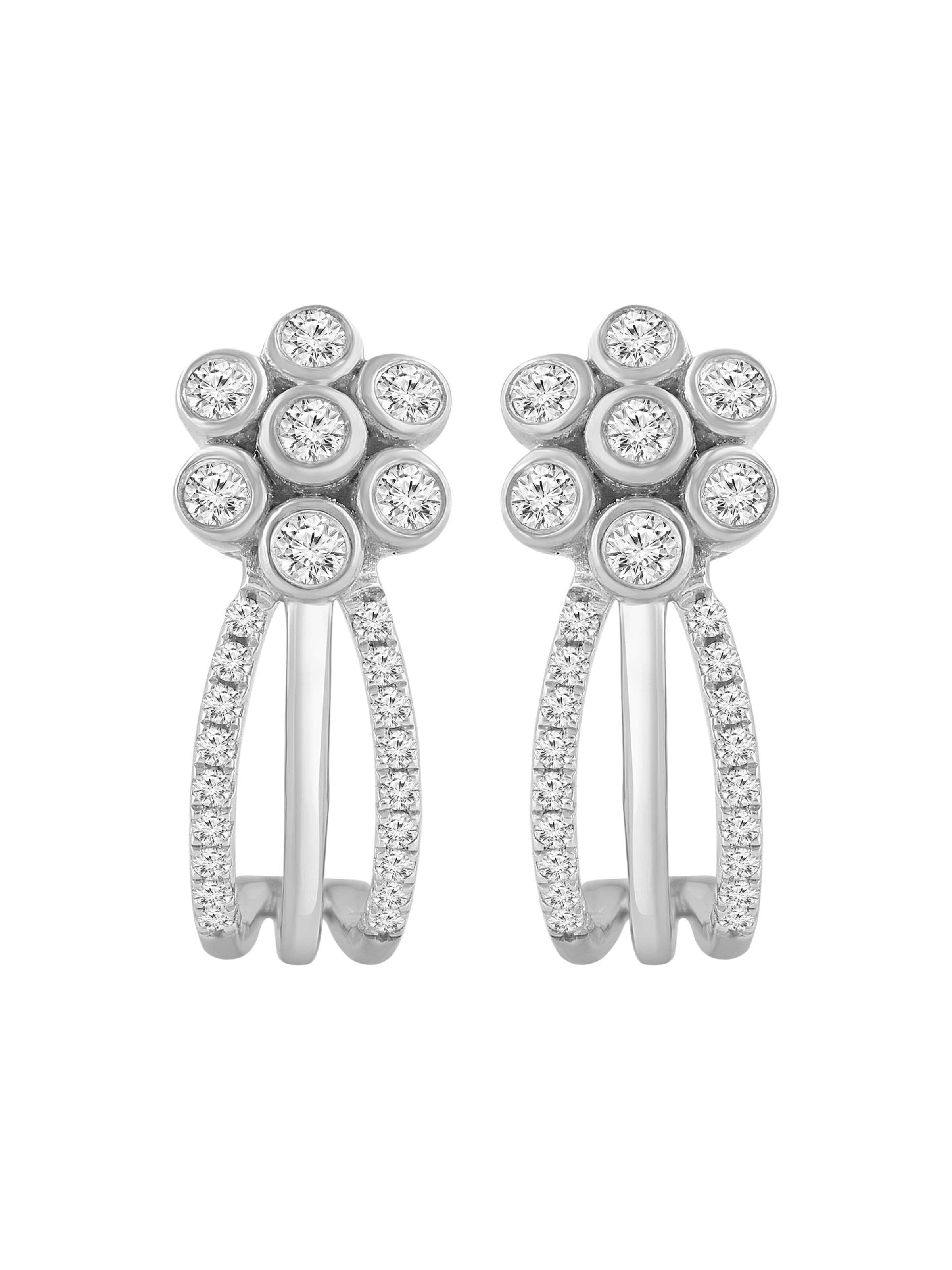 Diamant Exquis Earrings in Silver: front