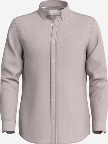 s.Oliver BLACK LABEL Slim Fit Skjorte i brun: forside
