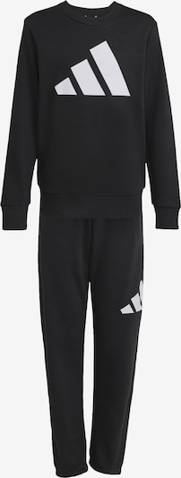116 dydžio Treniruočių kostiumas iš ADIDAS SPORTSWEAR, spalva – juoda / balta, Prekių apžvalga