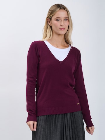 Influencer Pullover in Lila: Vorderseite