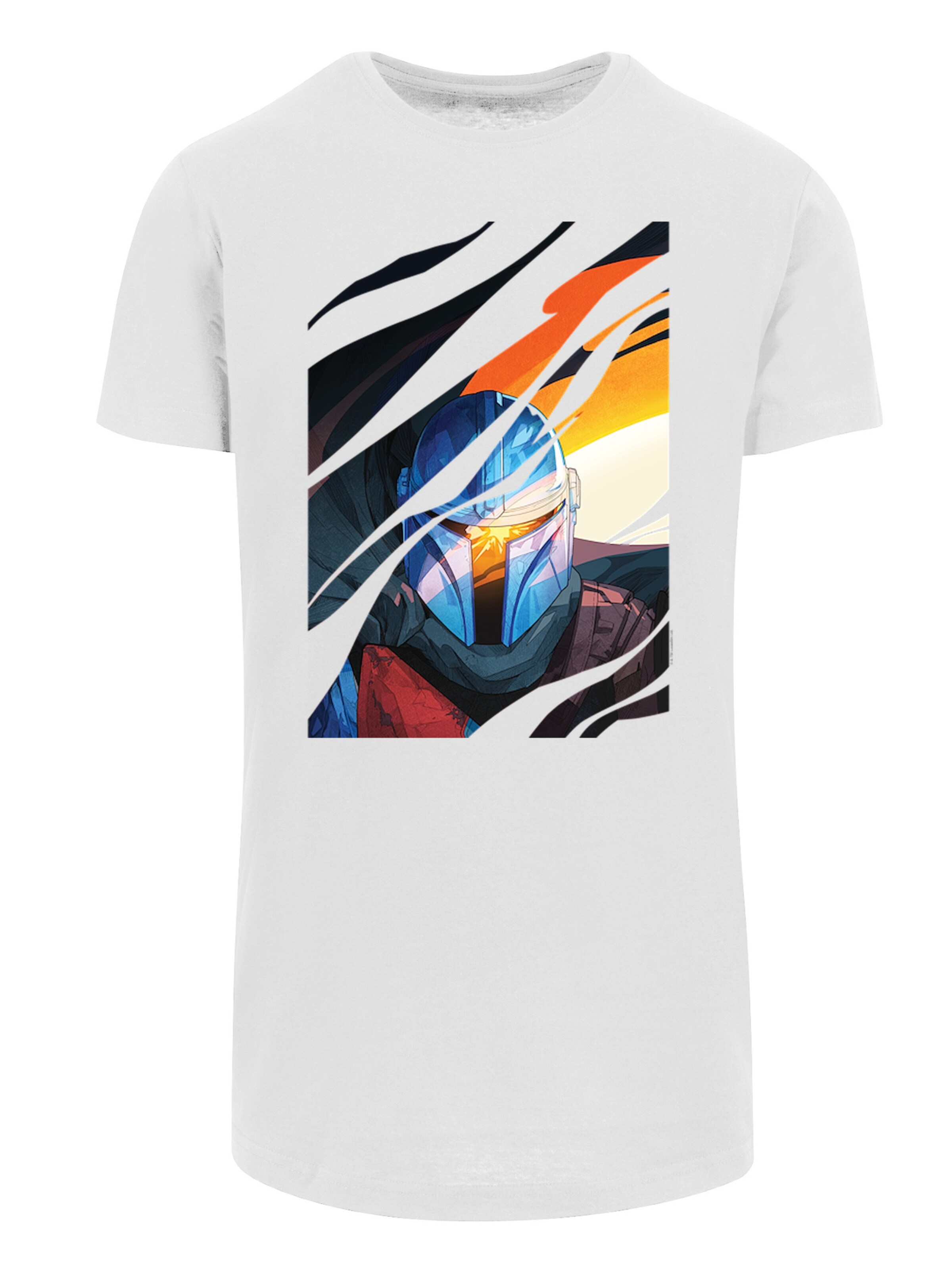 F4NT4STIC Shirt 'Star Wars The Mandalorian Glare' in White: front