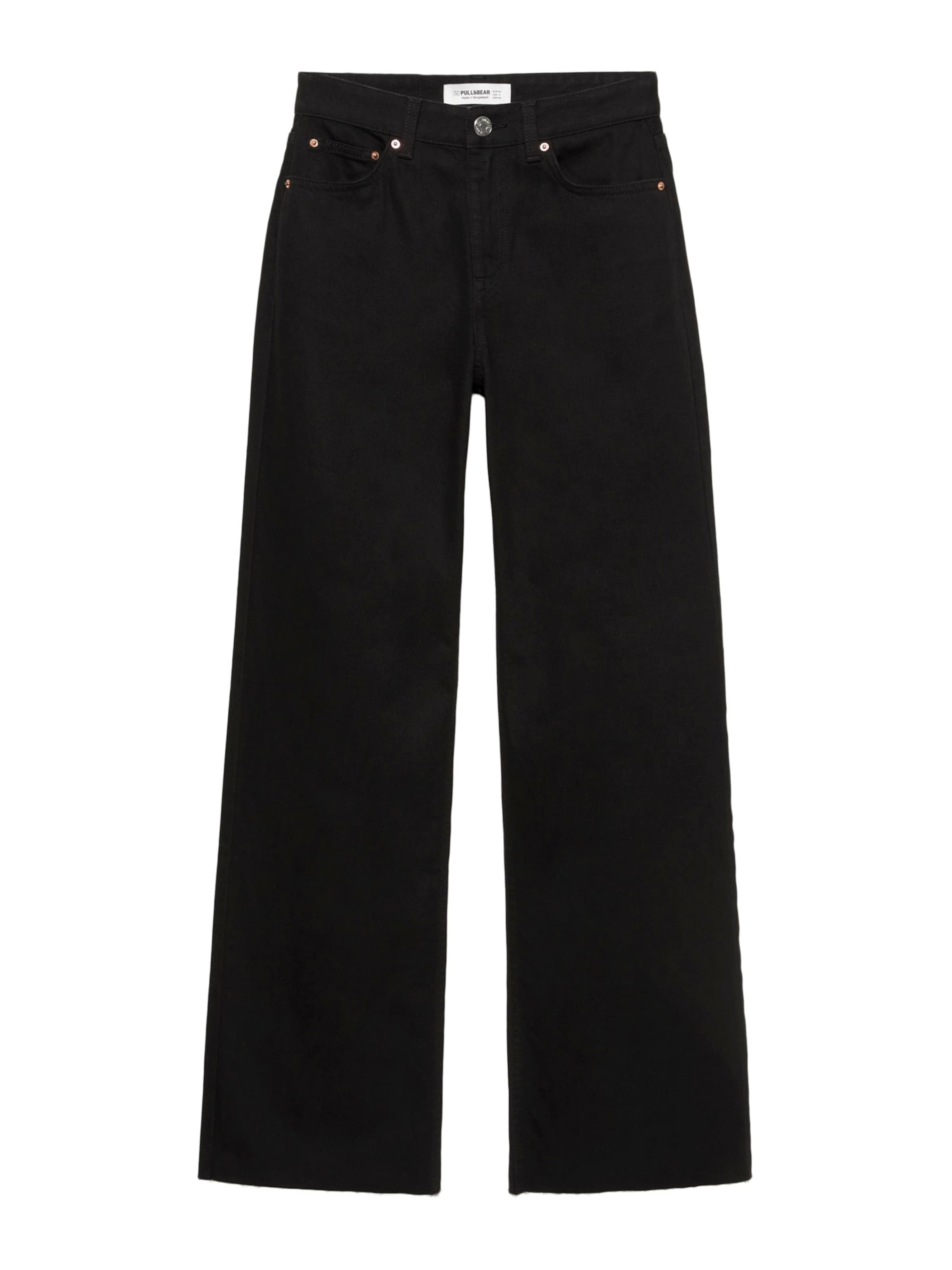 Wide Leg Jean Pull&Bear en noir : devant