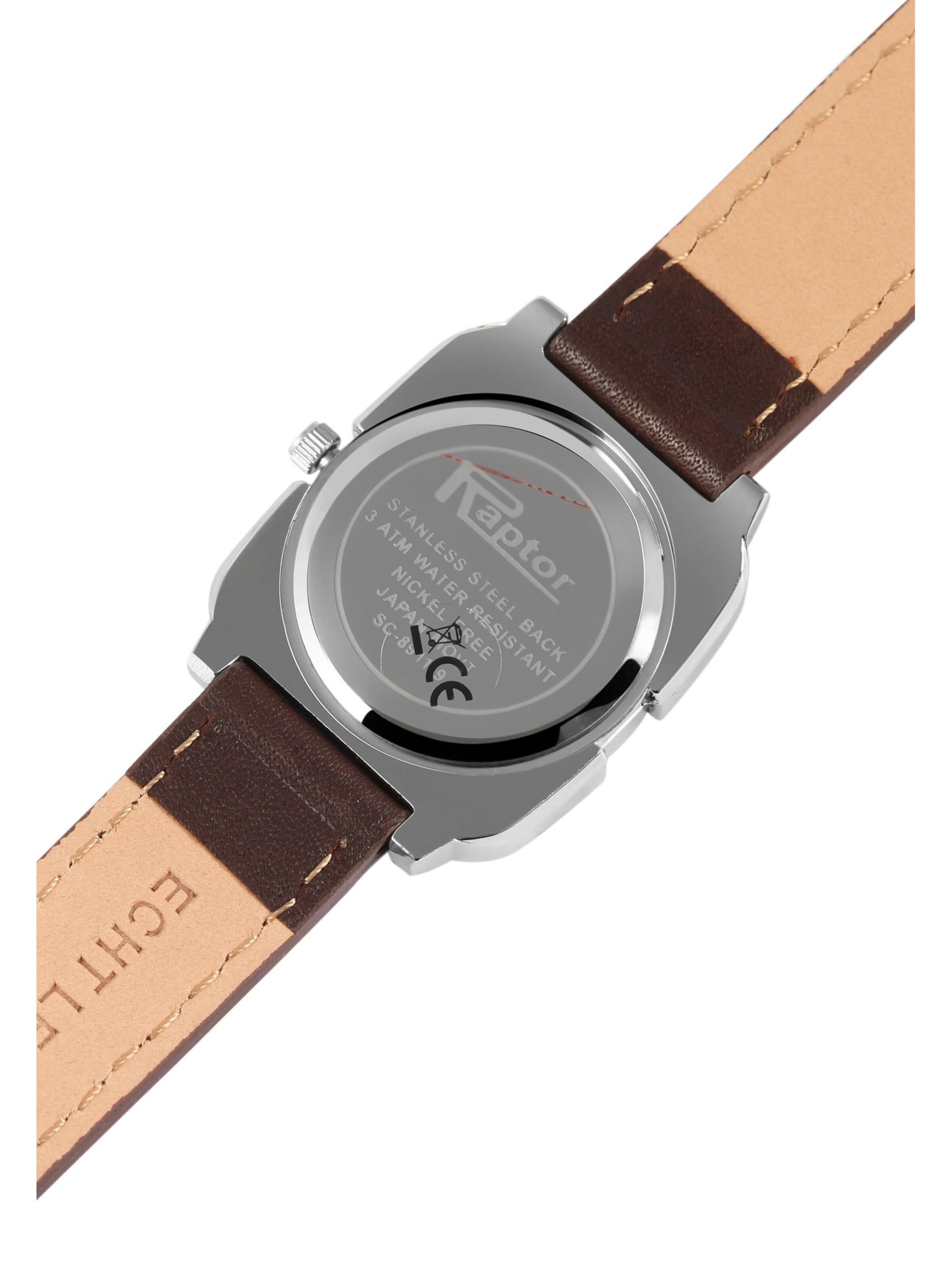 Raptor Analog Watch '3 ATM' in Brown: front