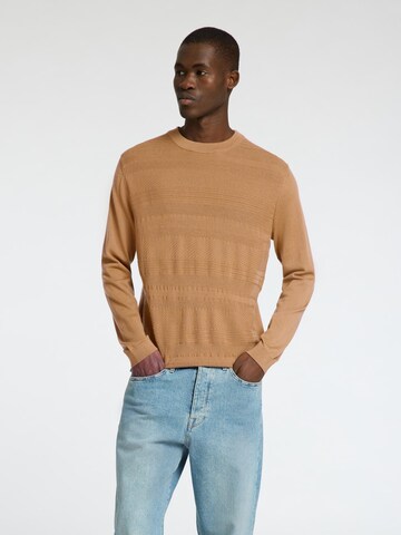 Pull-over SELECTED en marron : devant