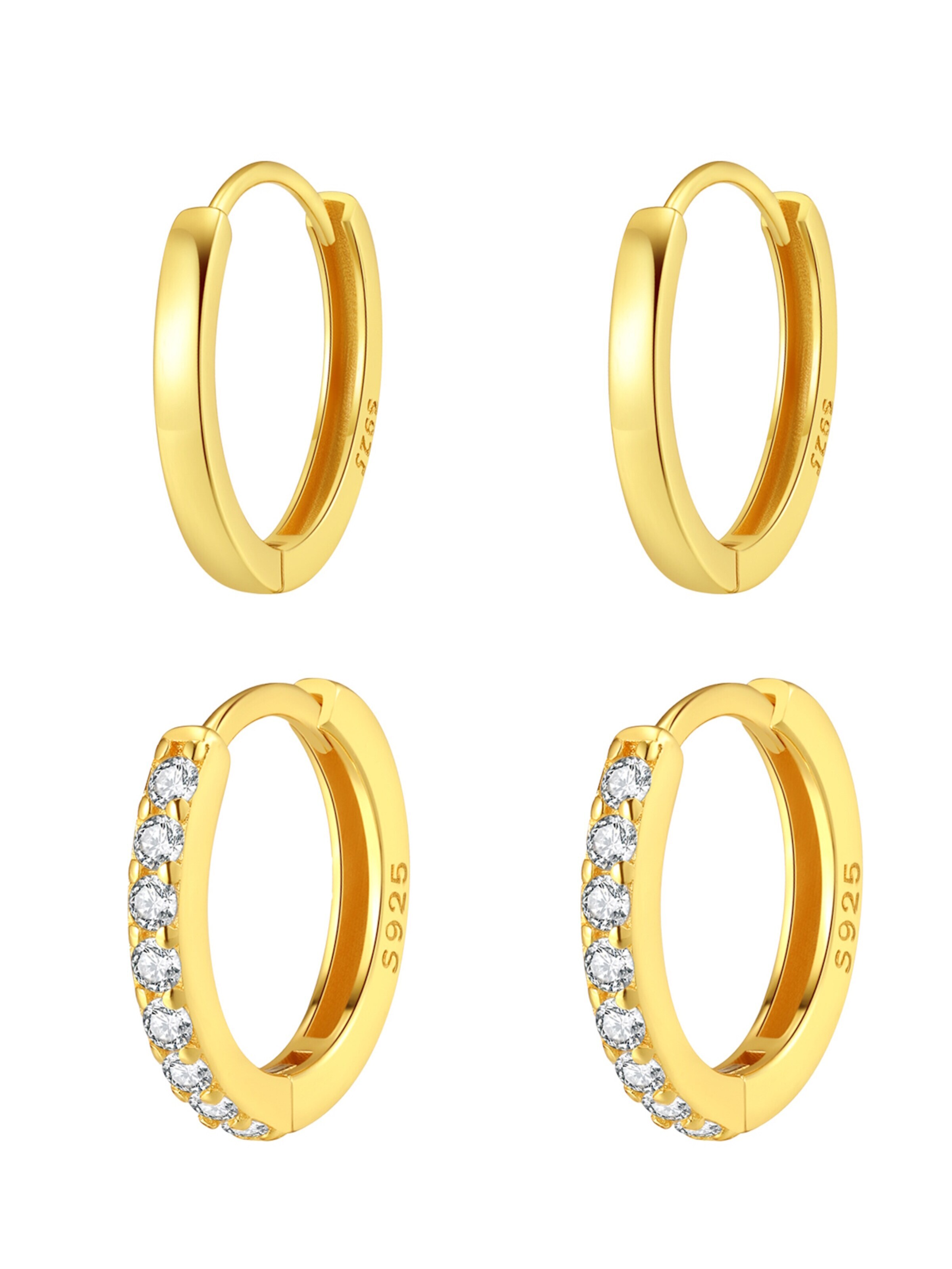 Hey Happiness Oorbellen 'Duo Hoops' in Goud: voorkant