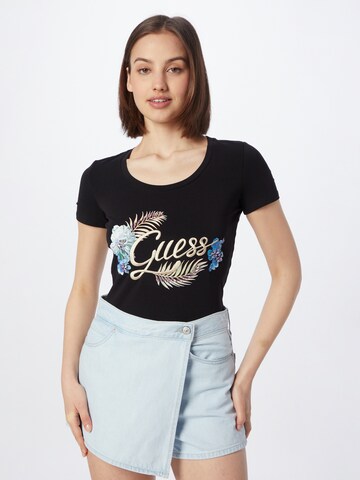 Tricou de la GUESS pe negru: față