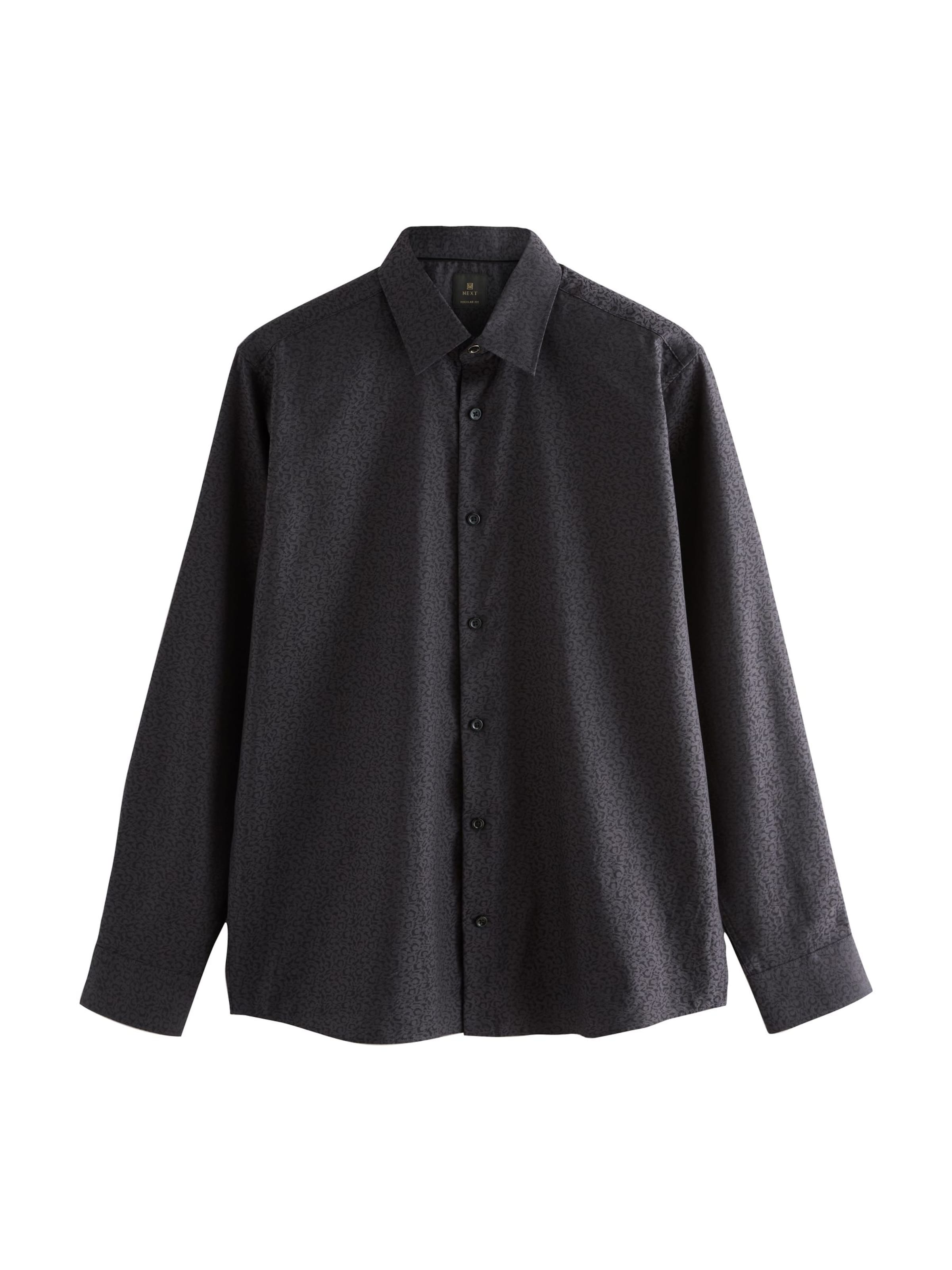Next Regular fit Πουκάμισο σε μαύρο: μπροστά