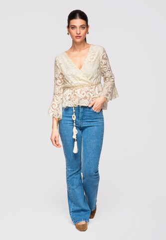 Ombre Blouse in Beige