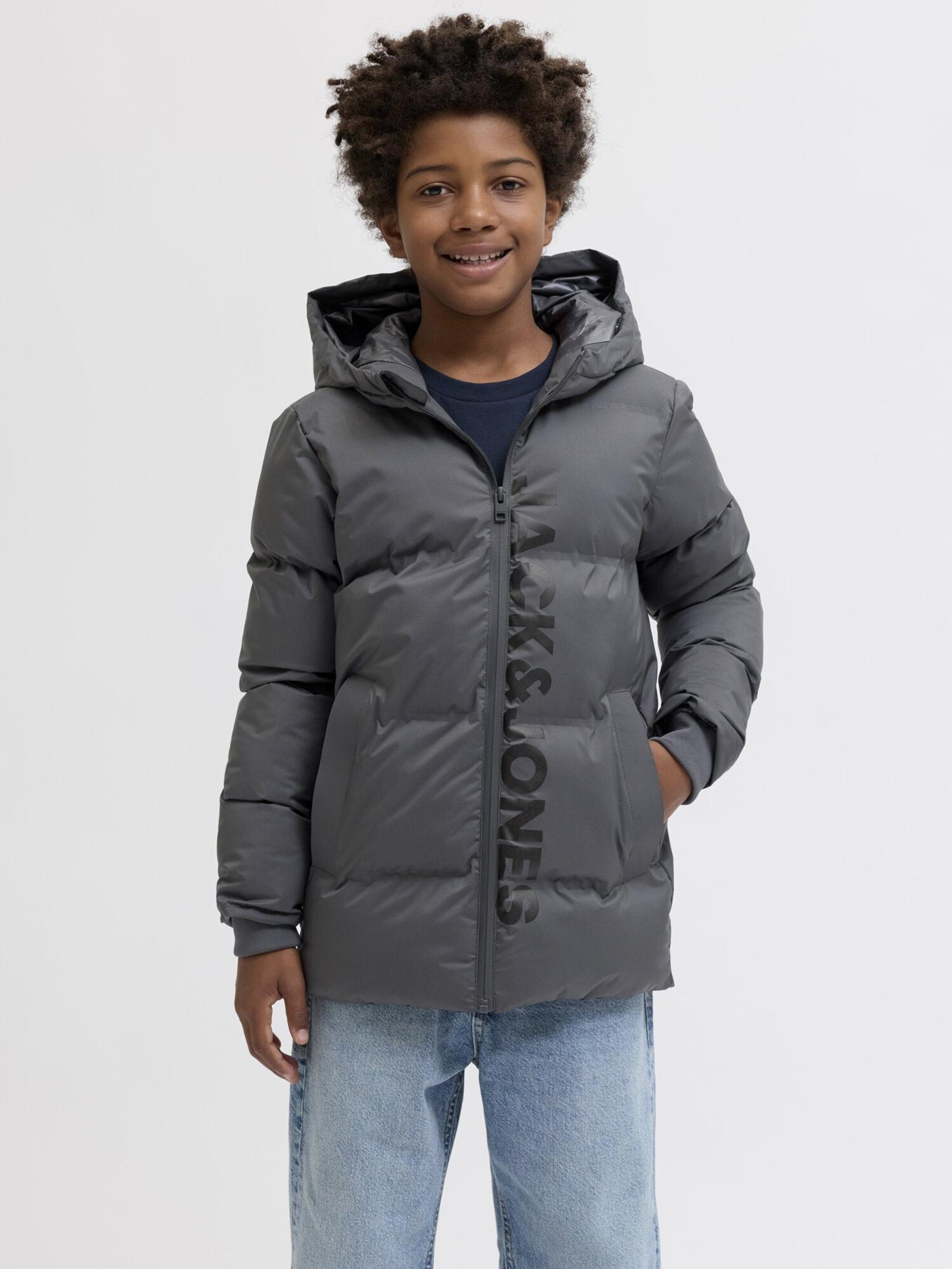 JACK & JONES Winter Jacket 'JJKAITO PUFFER' in Grey | ABOUT YOU