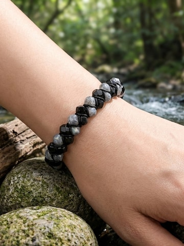 UNIQAL Armband 'LABRADORIT SCHWARZER TURMALIN' in Gemengde kleuren
