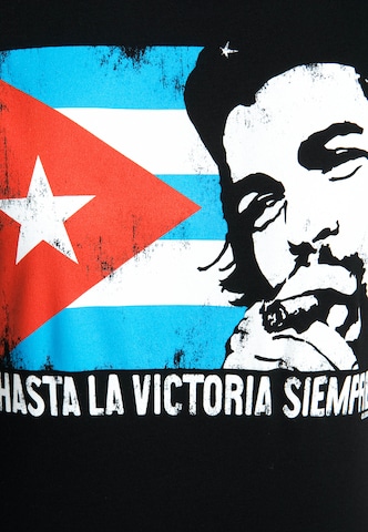 LOGOSHIRT Shirt 'Che - Cuban Flag' in Zwart