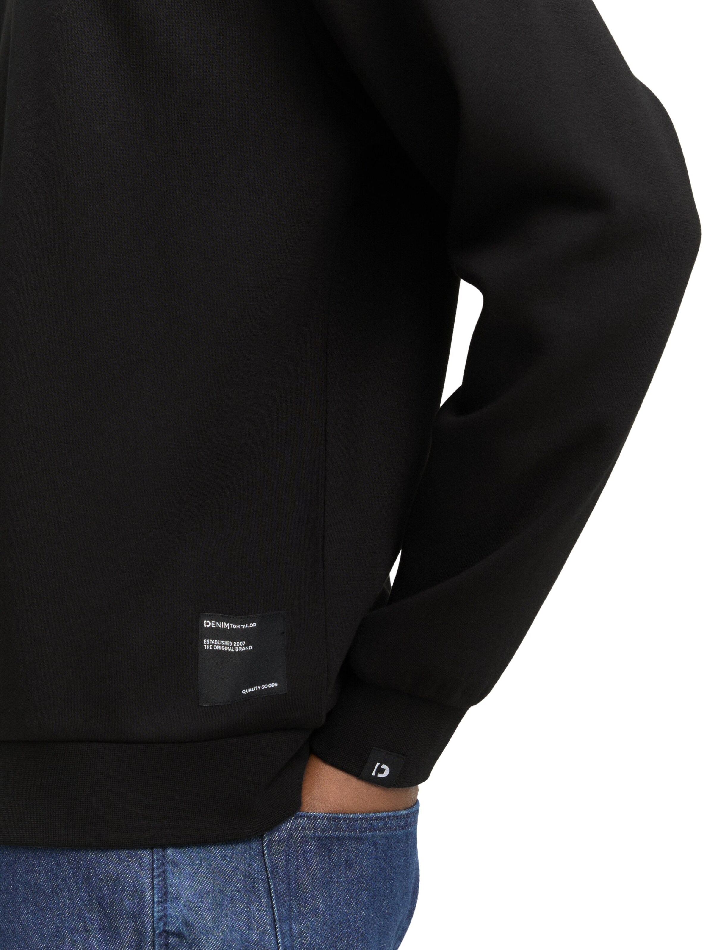 TOM TAILOR DENIM Sweatshirt in Black