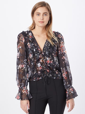 Nasty Gal Blouse 'Your Game' in Black: front