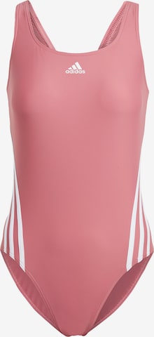 rozā ADIDAS SPORTSWEAR Bezvīļu krūšturis Kopējais sporta peldkostīms '3-Stripes': no priekšpuses