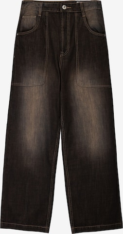 Bershka Wide Leg Farkut värissä ruskea: etupuoli