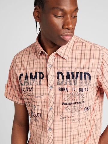 CAMP DAVID Regularny krój Koszula w kolorze pomarańczowy