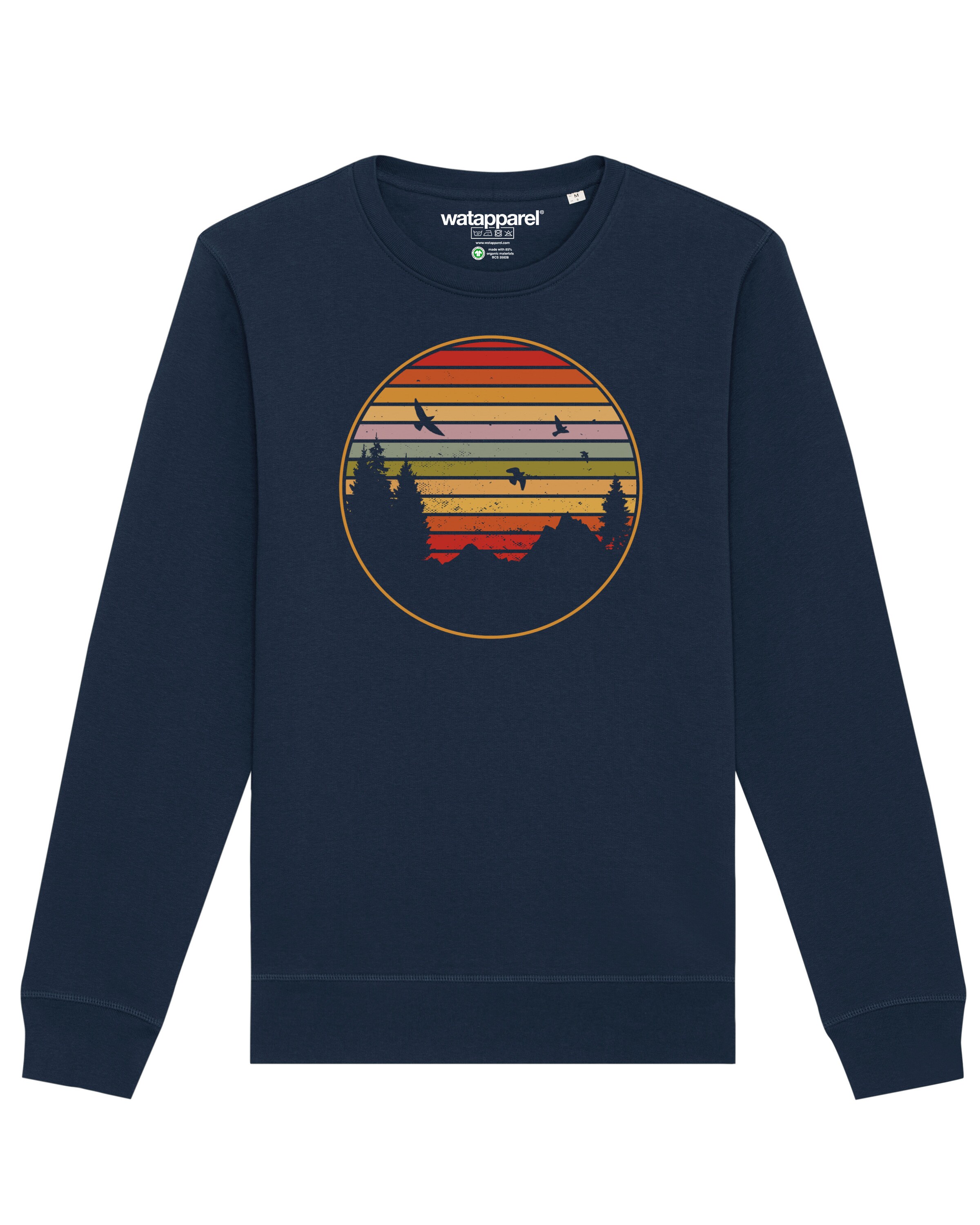Watapparel Sweatshirt ' Sunset Berge & Tannen ' in Blue: front