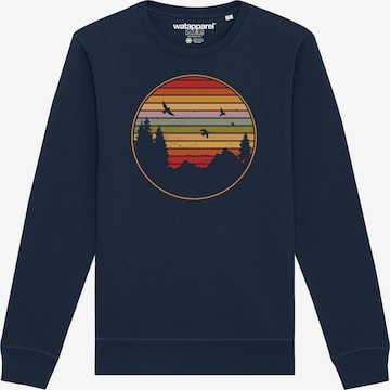 Watapparel Sweatshirt ' Sunset Berge & Tannen ' in Blue: front