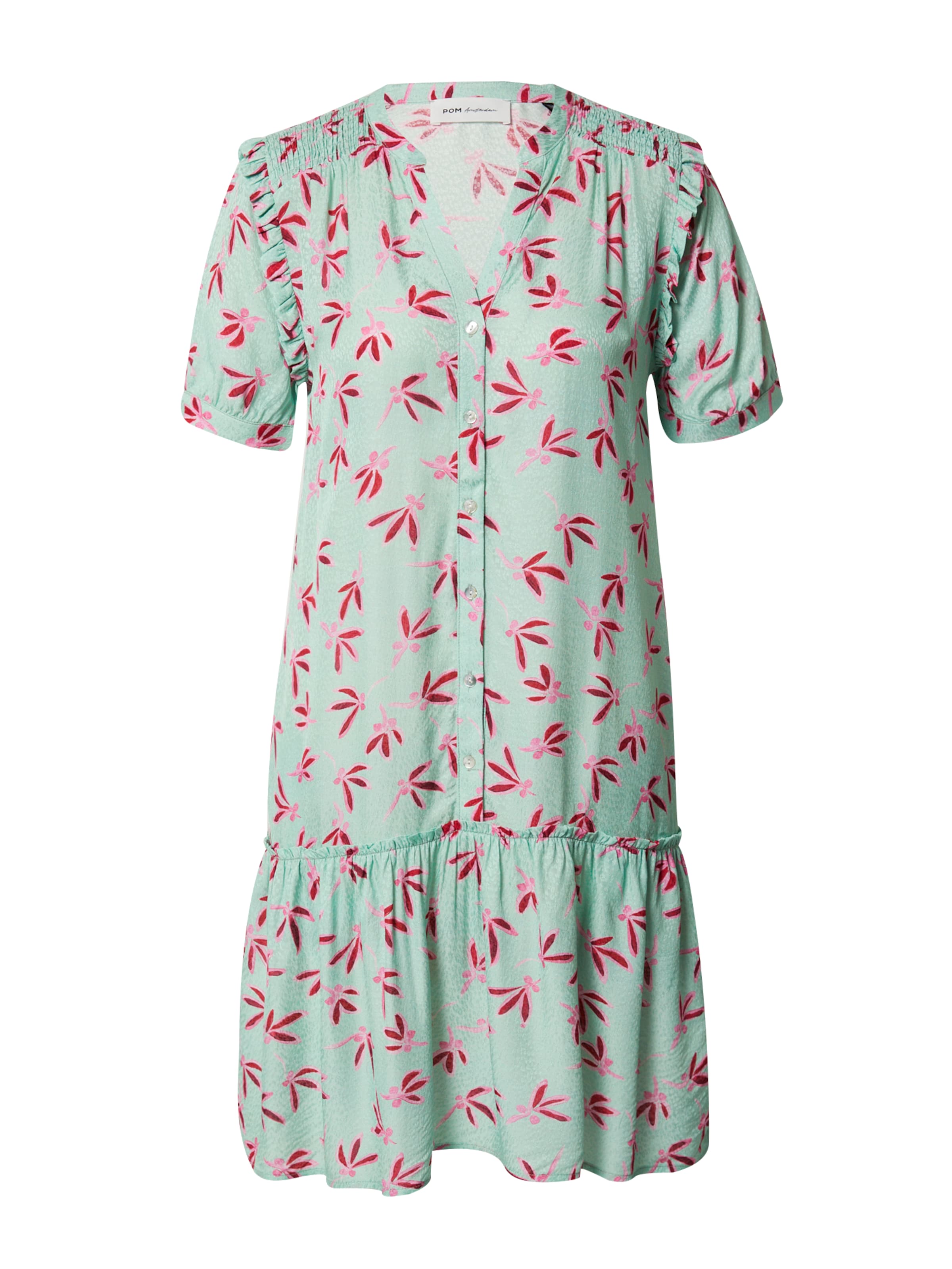 POM Amsterdam Kleid 'Eve Fly Away' in Grün: Vorderseite