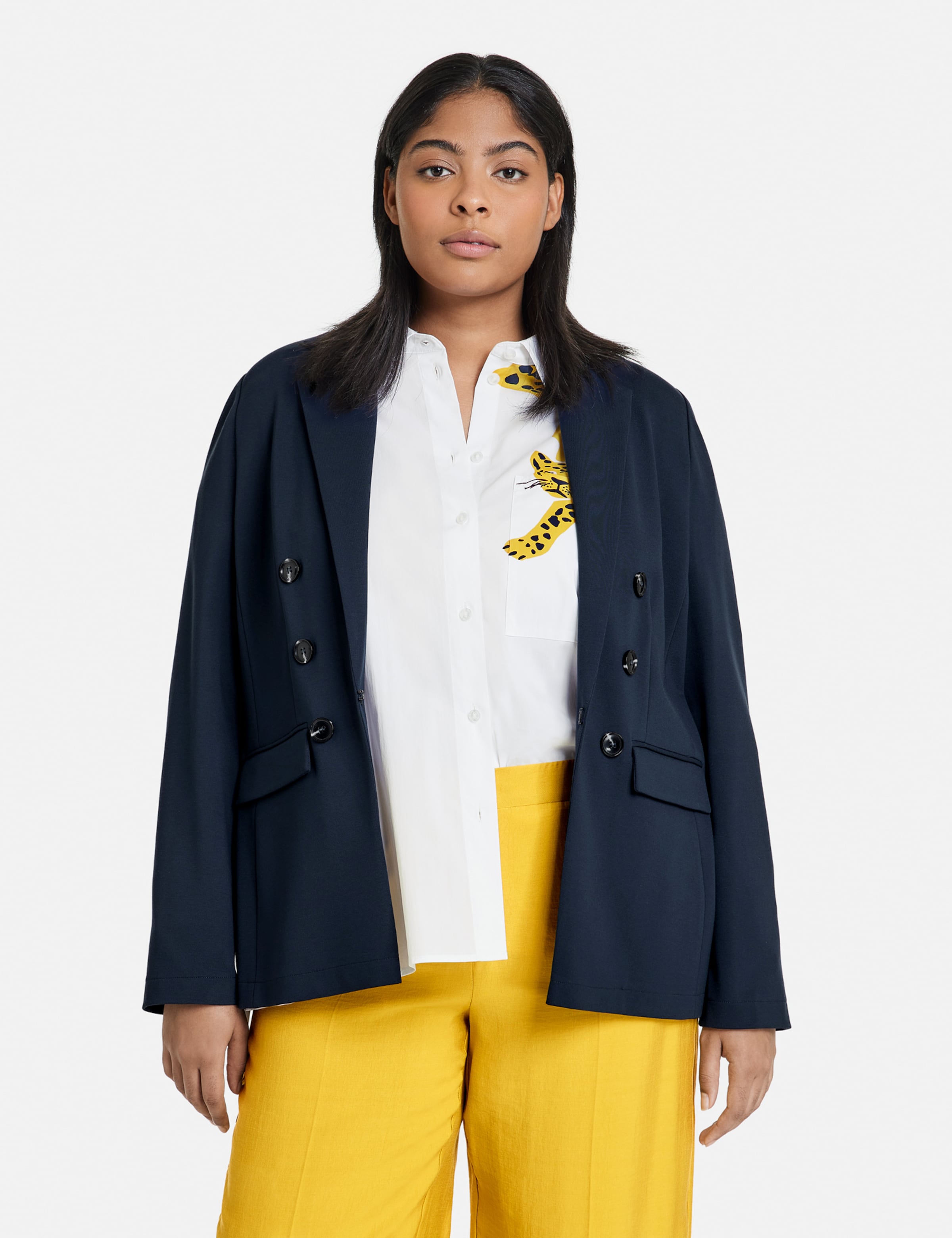 Blue and yellow blazer sale