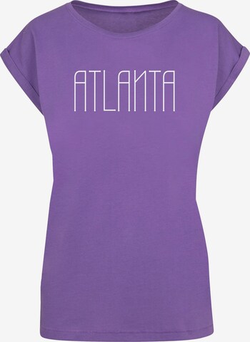 Merchcode Shirt 'Atlanta X' in Lila: voorkant