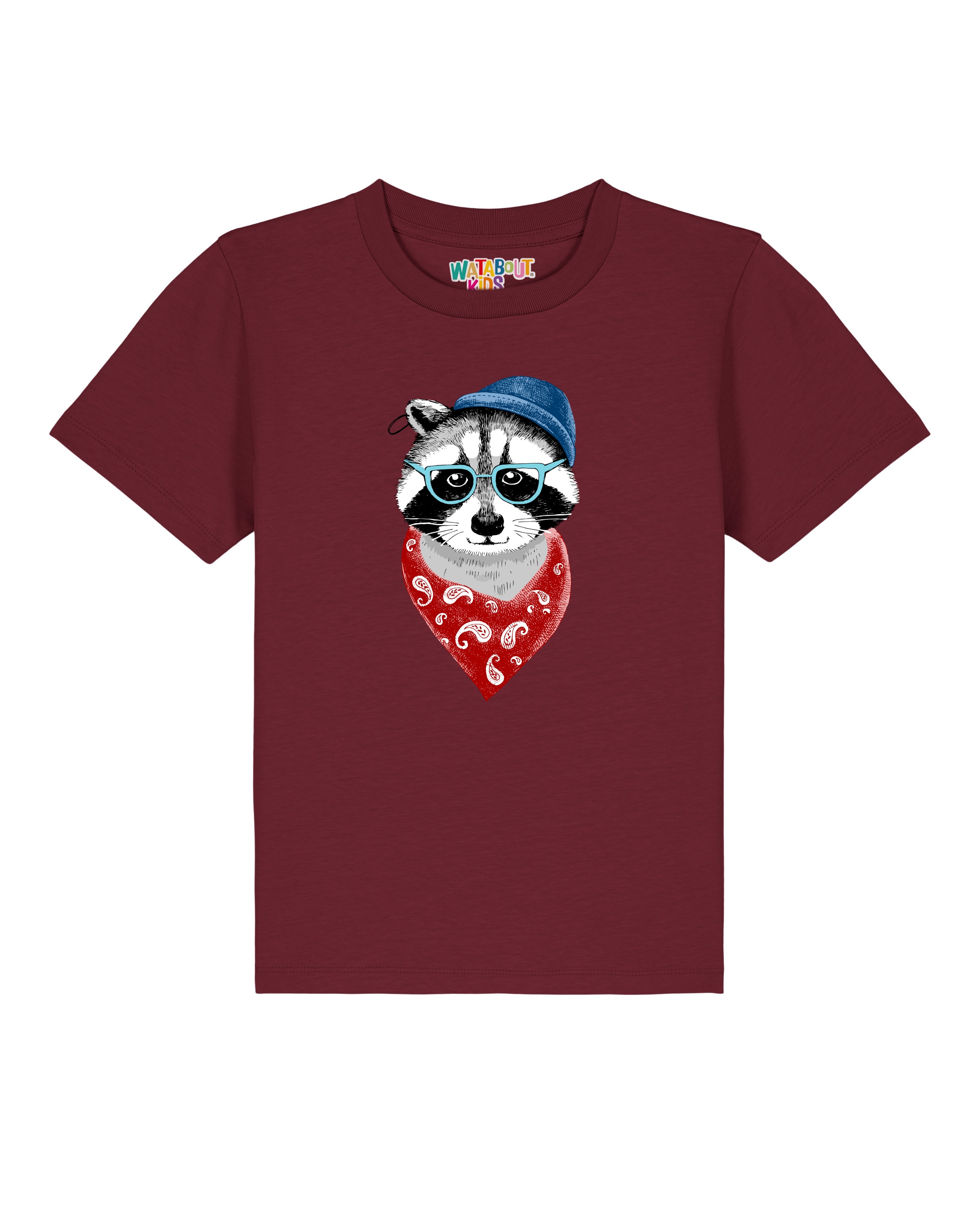 watabout.kids Shirt 'Waschbär' in Red: front