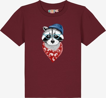 watabout.kids Shirt 'Waschbär' in Red: front