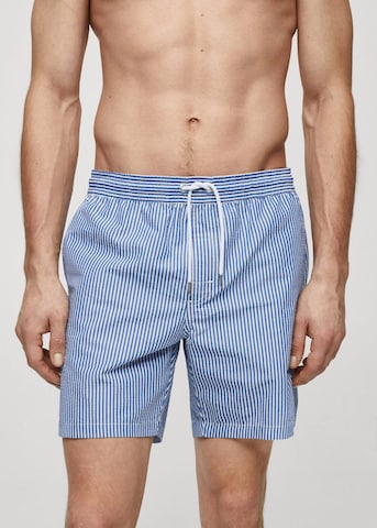 MANGO MAN Swim Trunks 'Seer' in Blue: front