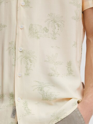 BLEND Regular fit Button Up Shirt in Beige