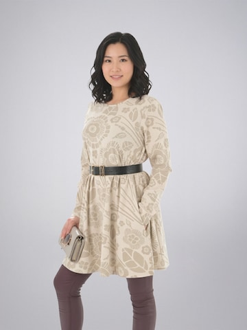 LEAFLETIC Tuniek 'Leafletic Women’s Long Sleeve Crew Neck Tunic' in Beige