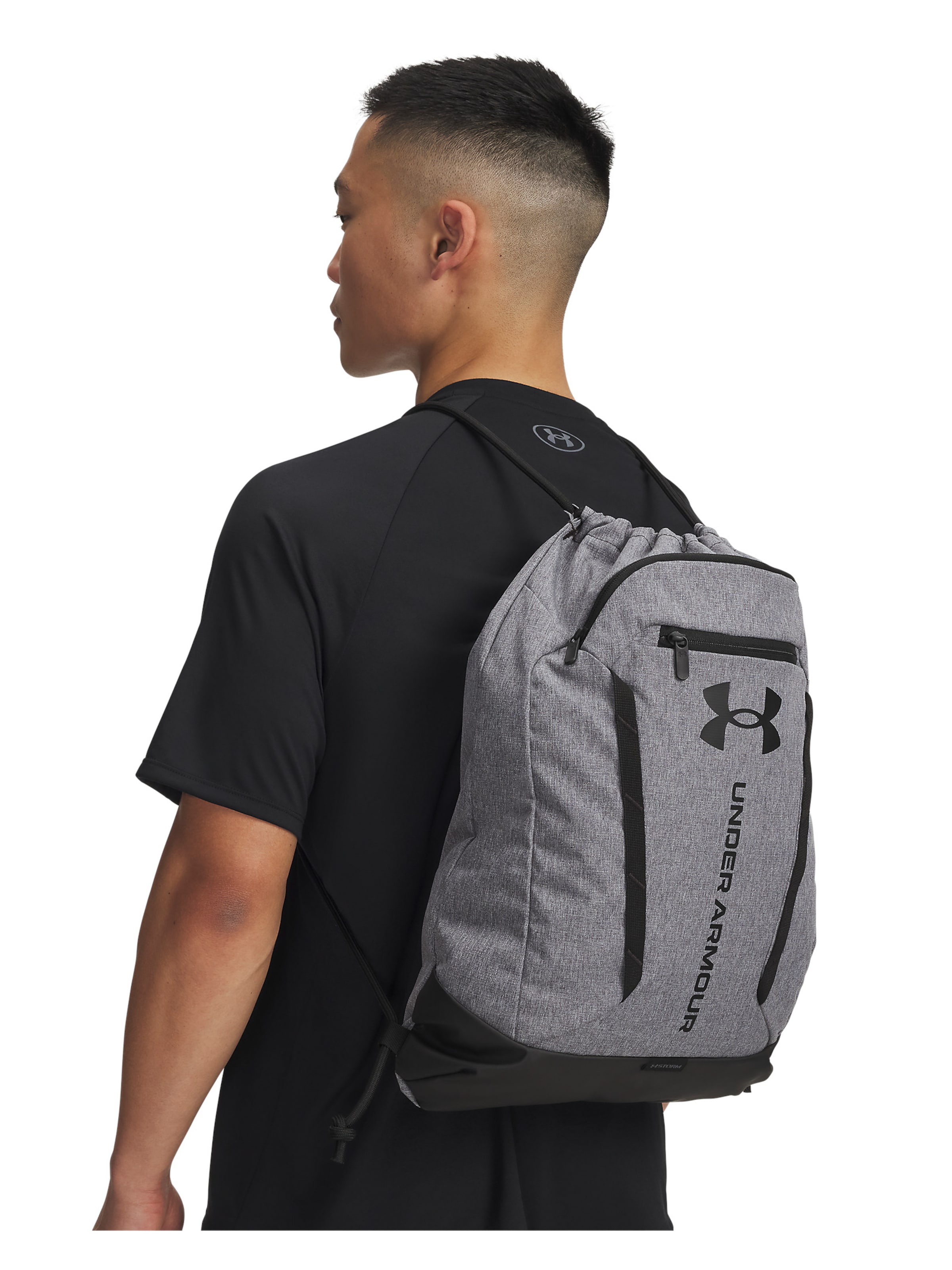 UNDER ARMOUR Sports gym bag 'Hustle' in Grey