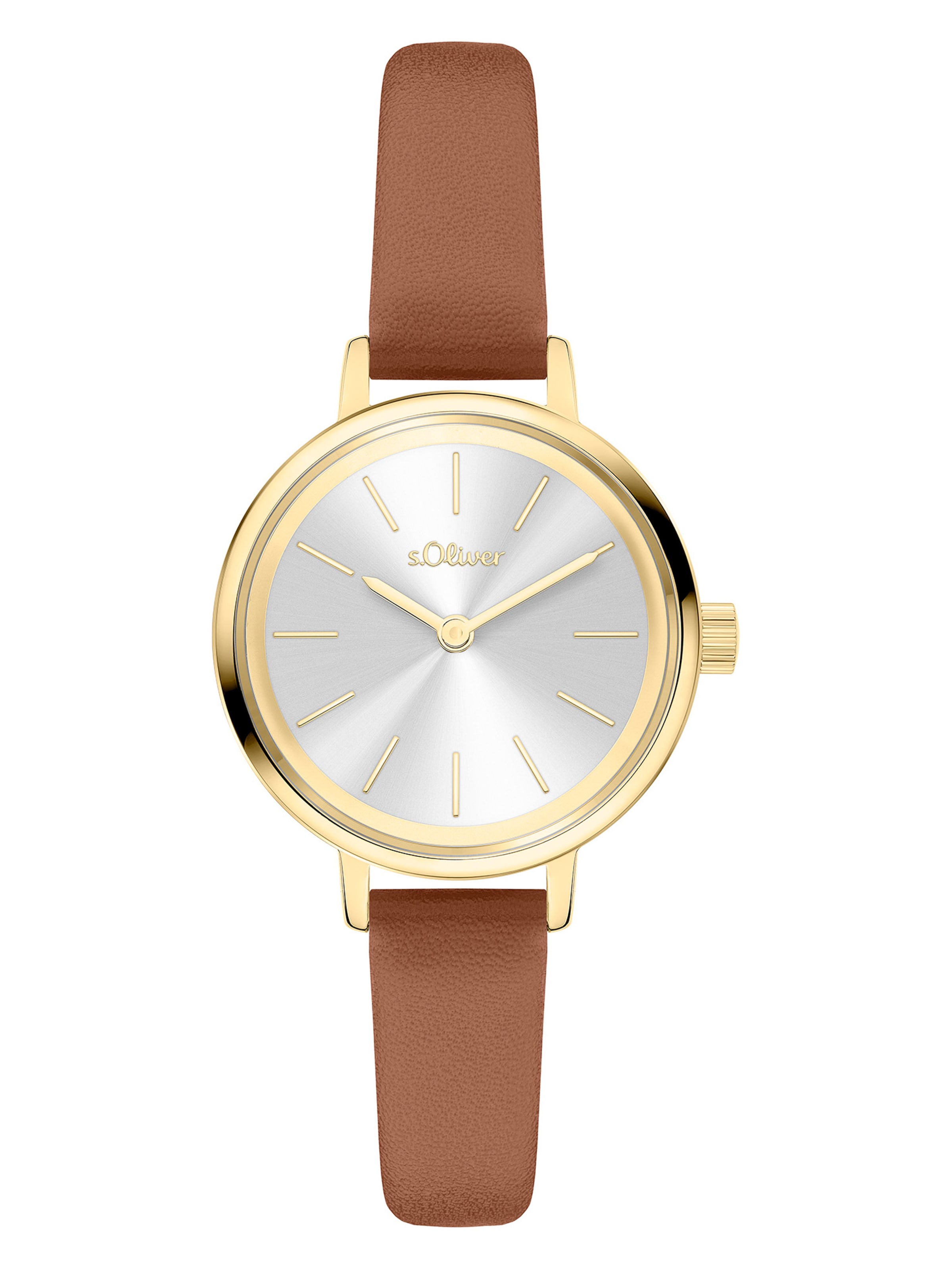 s.Oliver Analoguhr in Braun: Vorderseite