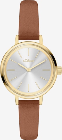 s.Oliver Analoguhr in Braun: Vorderseite