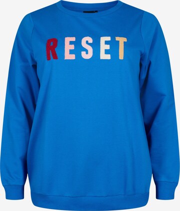 Sweat-shirt Zizzi en bleu : devant