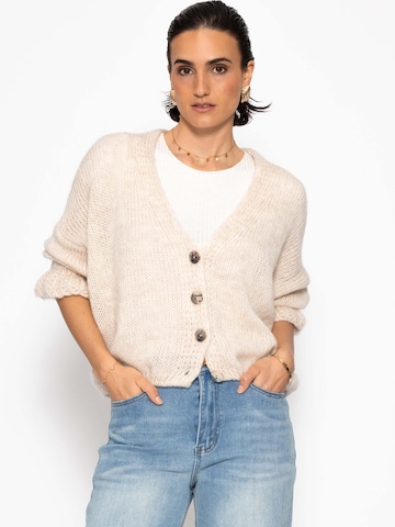 SASSYCLASSY Oversized Cardigan in Beige: front