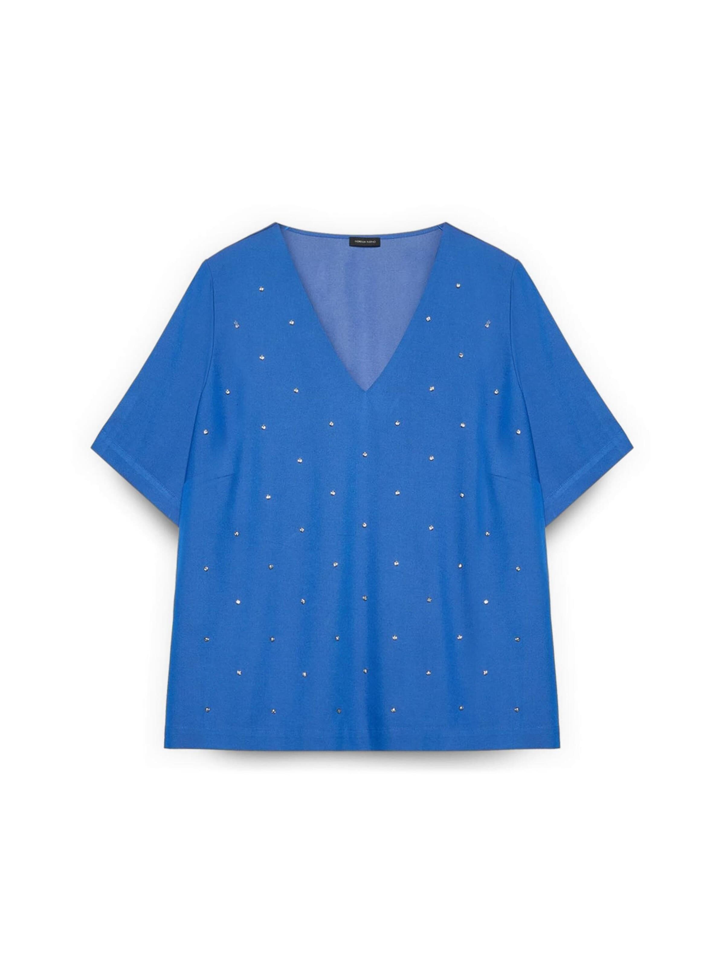 Camicia da donna di Fiorella Rubino in blu: frontale