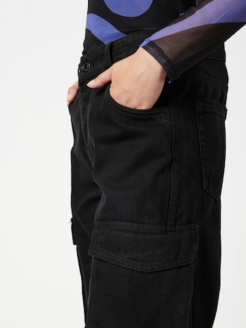LTB - Perna larga Calças de ganga cargo 'Karlie' em preto