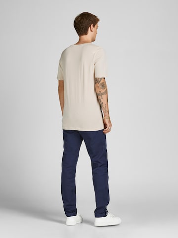 JACK & JONES Přiléhavý střih Tričko – béžová