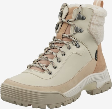 CLARKS Lace-Up Ankle Boots in Beige: front