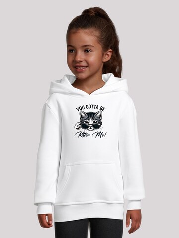 Sweat-shirt 'Kätzchen You Gotta Be Kitten Me!' F4NT4STIC en blanc : devant