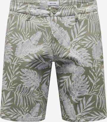 Regular Pantalon chino 'CAM' Only & Sons en vert : devant