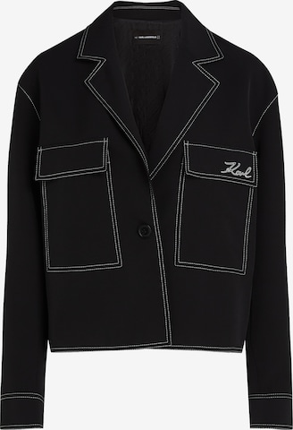 melns Karl Lagerfeld Starpsezonu jaka: no priekšpuses